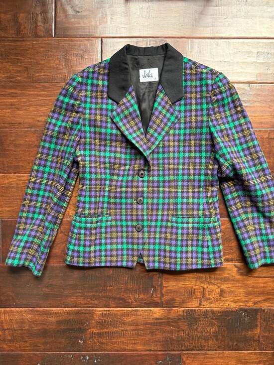 Jaki Petites Jackets & Blazers - Jaki Petites Vintage Plaid Wool Blend Blazer Jacket Size 4
